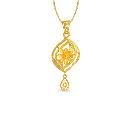 Simple Sleek Floral Gold Pendant