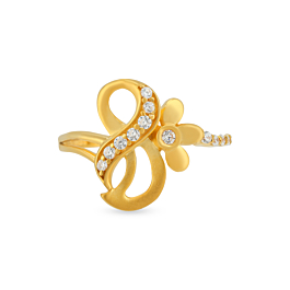 Regal Semi Floral Gold Ring