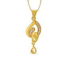 Lustrous Petite Swirl Gold Pendant
