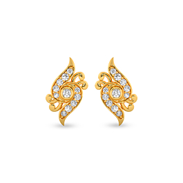 Pleasant Stud Design Gold Earrings