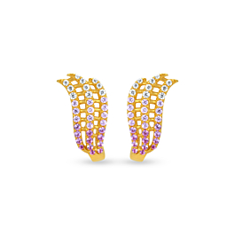Beautiful Flashy Stone Gold Earrings 7A259956