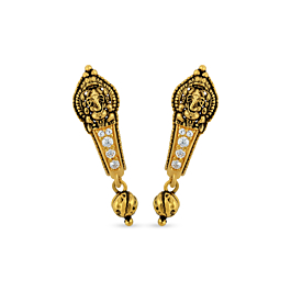 Sacred Ganesha Gold Earrings