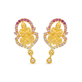 Deity Lakshmi Gold Earrings