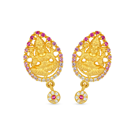 Goddess Lakshmi Gold Earrings