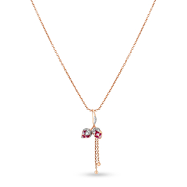 Radiant Floral With Beaded Charms Diamond Necklace - Lily Ripples Collection