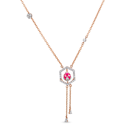 Stunning Hexa With Flora Diamond Necklace - Lily Ripples Collection