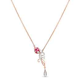 Glimmering Swirling Floral Diamond Necklace - Lily Ripples Collection