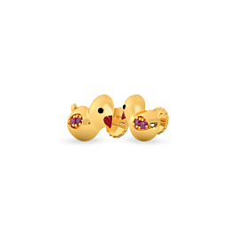 Opulent Chirpy Bird Baby Gold Earrings