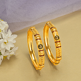 Magnificent Paisley Floral Gold Bangles