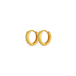 Stylish Single Stone Gold Earrings