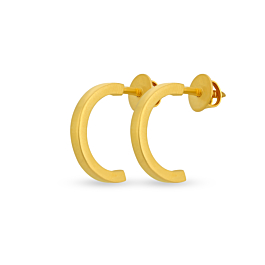 Trendy Semi Hoop Gold Earrings