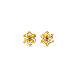 Fancy Floral Gold Earrings