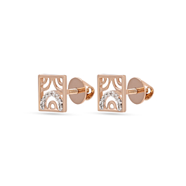 Fancy Square Pattern Diamond Earrings-736A001356-1-EF IF VVS-18kt Yellow Gold-