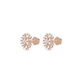 Impressive Floral Diamond Earrings-EF IF VVS-18kt Yellow Gold-