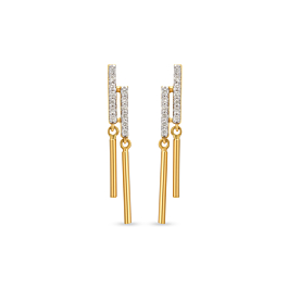 Abstract Chic Drops Diamond Earrings-736A001752-1-EF IF VVS-18kt Yellow Gold-