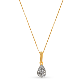 Charming Pear Drop Diamond Necklace-EF IF VVS-18kt Yellow Gold-