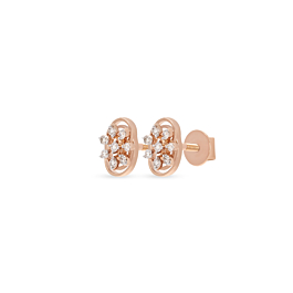 Attractive Floral Diamond Earrings-736A001626-1-EF IF VVS-18kt Yellow Gold-