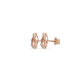 Modern Twirl Pattern Diamond Earrings-736A001391-1-EF IF VVS-18kt Yellow Gold-