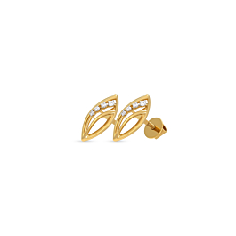 Refulgent Elliptical Shape Diamond Earrings-736A001373-1-EF IF VVS-18kt Yellow Gold-