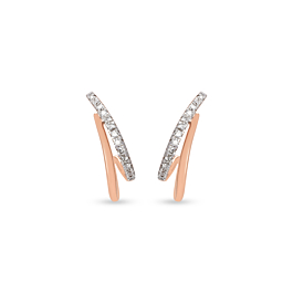 Stylish Hoop Pattern Diamond Earrings-736A001296-1-EF IF VVS-18kt Yellow Gold-