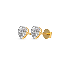 Trendy Petite Heart Diamond Earrings-736A001655-1-EF IF VVS-18kt Yellow Gold-