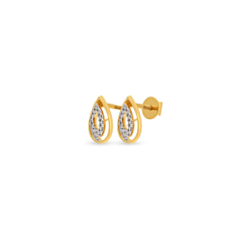 Charming Pear Drop Pattern Diamond Earrings-736A001428-1-EF IF VVS-18kt Yellow Gold-