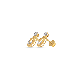Stellar Circle Pattern Diamond Earrings-EF IF VVS-18kt Yellow Gold-