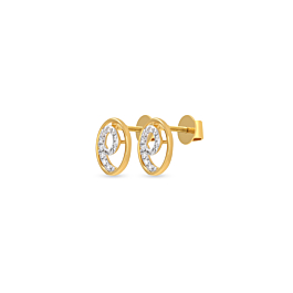 Sparkling Swirl Pattern Diamond Earrings-736A001407-1-EF IF VVS-18kt Yellow Gold-