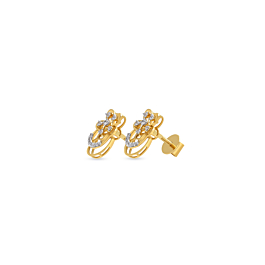 Lambent Floral Diamond Earrings-736A001692-1-EF IF VVS-18kt Yellow Gold-