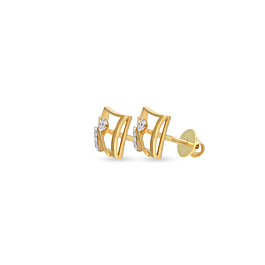 Petite Cubic Diamond Earrings-736A001369-1-EF IF VVS-18kt Yellow Gold-