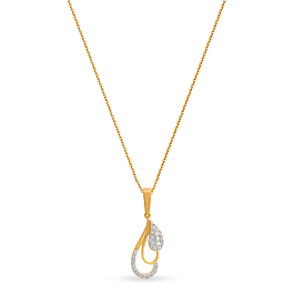 Charismatic Paisley Pattern Diamond Necklace-EF IF VVS-18kt Yellow Gold-