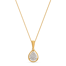 Magnificent Pear Drop Diamond Necklace-EF IF VVS-18kt Yellow Gold-
