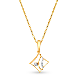 Stellar Cubic Design Diamond Necklace-EF IF VVS-18kt Yellow Gold-