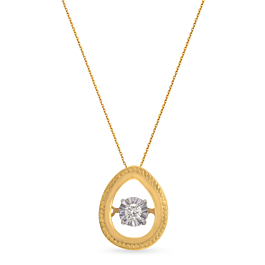 Amiable Concentric Circle Diamond Necklace-EF IF VVS-18kt Yellow Gold-