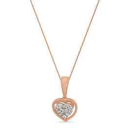 Shimmering Dual Heart Diamond Necklace-EF IF VVS-18kt Yellow Gold-