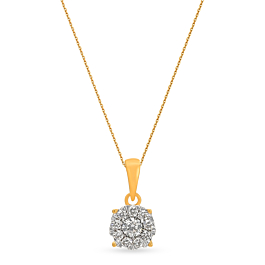 Stunning Concentric Circle Diamond Necklace-EF IF VVS-18kt Yellow Gold-