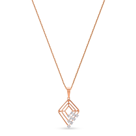 Dazzling Rhombus Pattern Diamond Necklace-EF IF VVS-18kt Yellow Gold-
