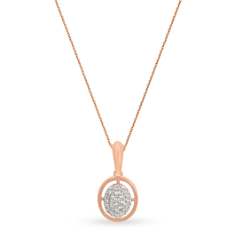 Gleaming Oval Shape Diamond Necklace-EF IF VVS-18kt Yellow Gold-