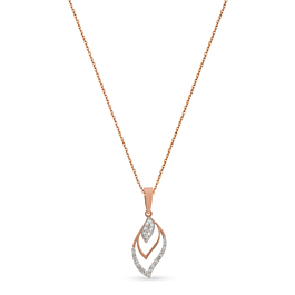 Abstract Leaf Diamond Necklace-EF IF VVS-18kt Yellow Gold-