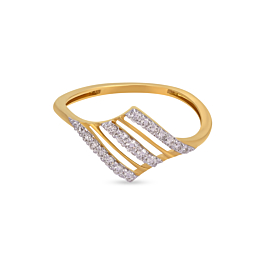 Graceful Poised Wavy Diamond Ring-736A001586-1-EF IF VVS-18kt Yellow Gold-7
