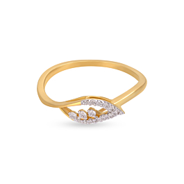 Shimmering Leaf Pattern Diamond Ring-736A001327-1-EF IF VVS-18kt Yellow Gold-7