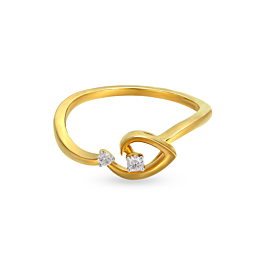 Graceful Dual Stone Diamond Ring-736A001295-1-EF IF VVS-18kt Yellow Gold-7