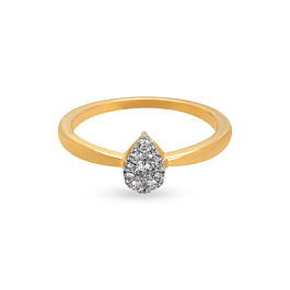 Ravishing Pear Drop Pattern Diamond Ring-736A001406-1-EF IF VVS-18kt Yellow Gold-7