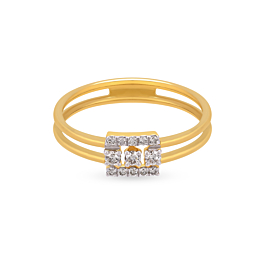 Appealing Square Pattern Diamond Ring-736A001667-1-EF IF VVS-18kt Yellow Gold-7