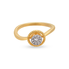 Engraved Circle Diamond Ring-736A001562-1-EF IF VVS-18kt Yellow Gold-7