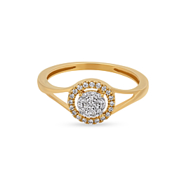 Elegant Circular Pattern Diamond Ring-736A001723-1-EF IF VVS-18kt Yellow Gold-7