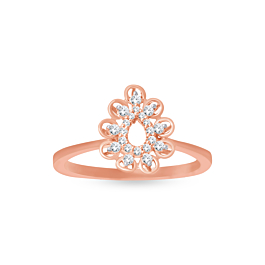 Wondrous Floral Diamond Ring-736A001558-1-EF IF VVS-18kt Yellow Gold-7
