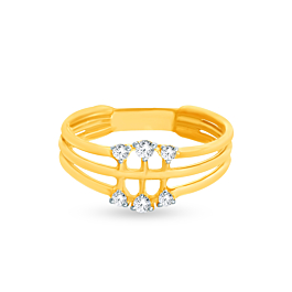 Splendid Layered Diamond Ring-736A001791-1-EF IF VVS-18kt Yellow Gold-7