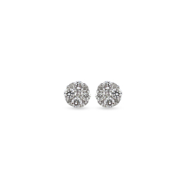 Glinting Quadruple Stone Diamond Earrings-EF IF VVS-18kt Yellow Gold-