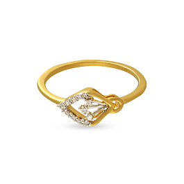 Pretty Rhombic Shape Diamond Ring-EF IF VVS-18kt Yellow Gold-7